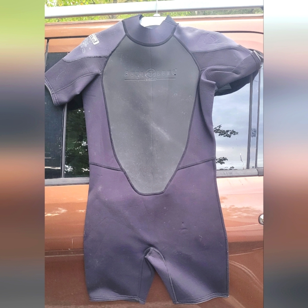 Aqua Lung AquaFlex 3.0mm Men Scuba Diving Wetsuit Black Charcoal Large Short